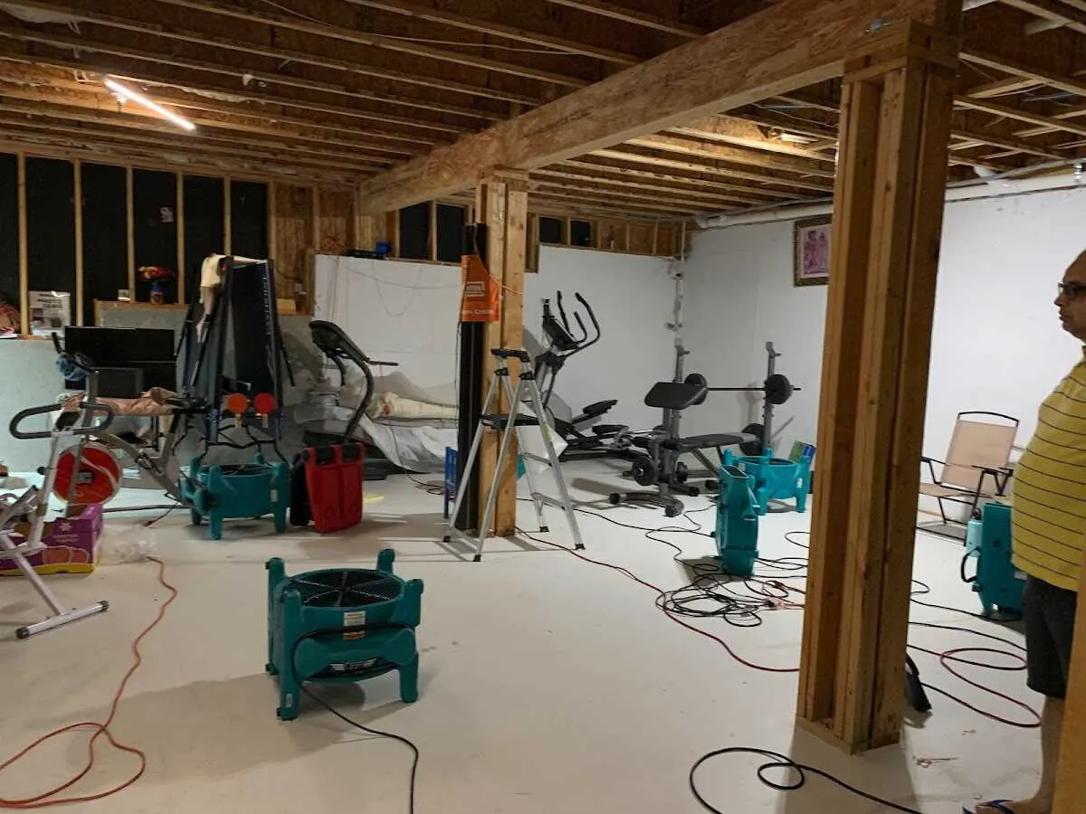 Basement drying equipment setup for Contents Cleaning & Restoration in The Dalles